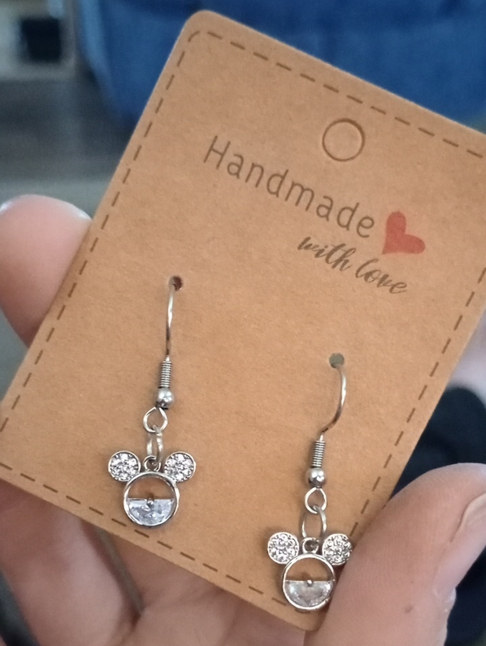 $8 Each Or Bundle 5/$20 Handmade Silver Sparkle Mouse Earrings